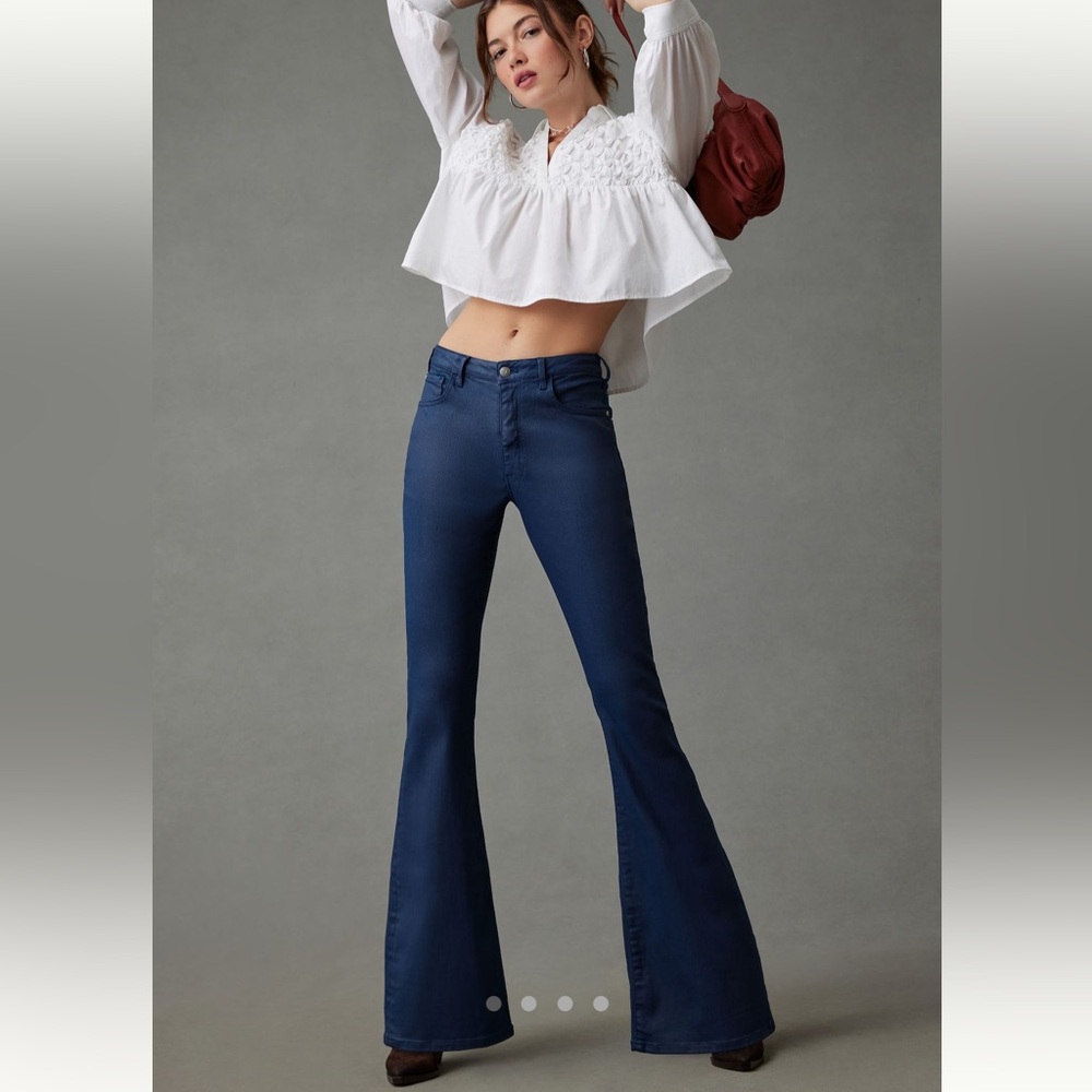 NWT Anthropologie Pilcro Coated Flare Jeans